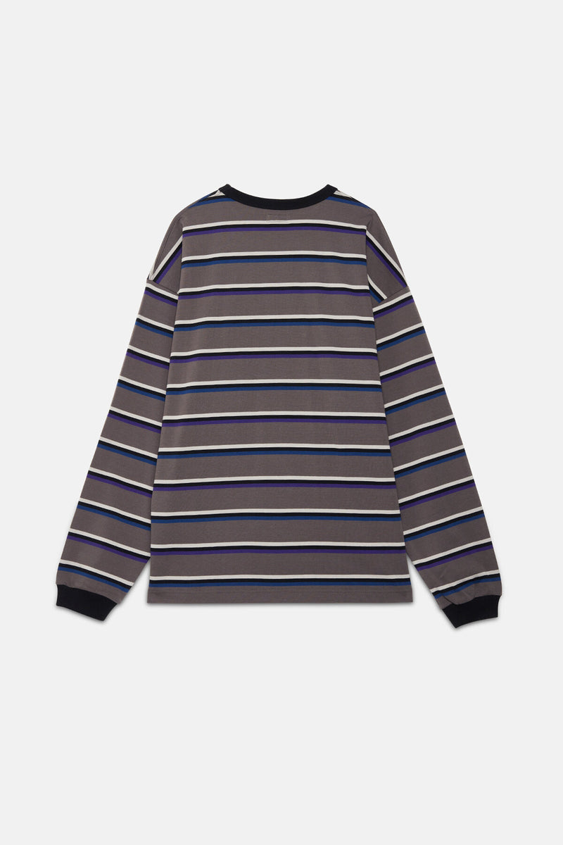 Border Long Sleeve Loose T-Shirt