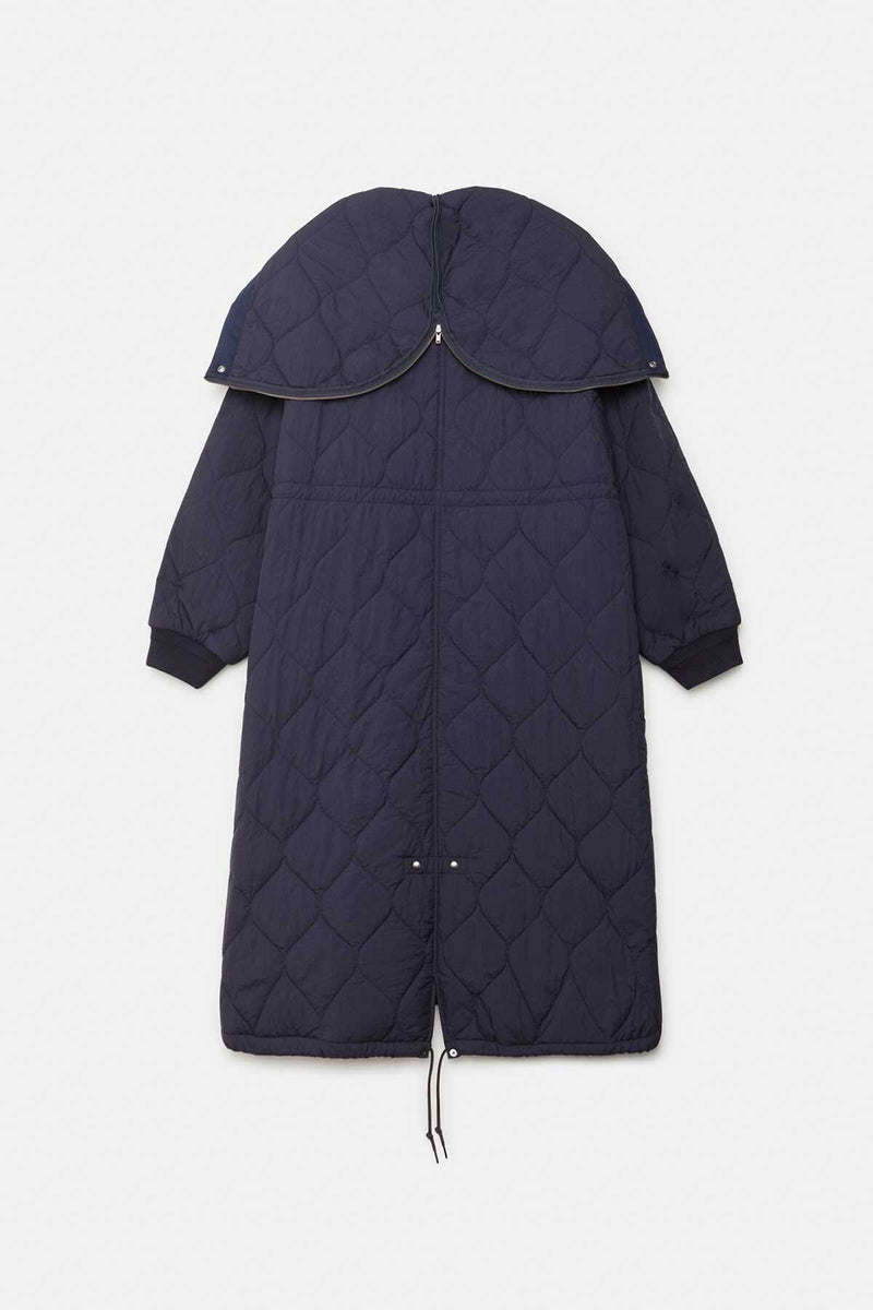 Nylon Quilted Hooded Coat