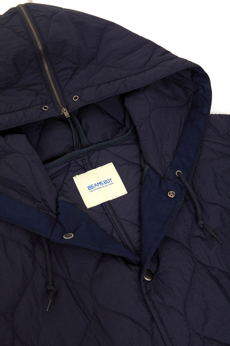 Nylon Quilted Hooded Coat
