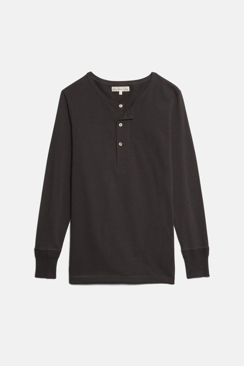 Loopwheeled Henley L/S T-Shirt