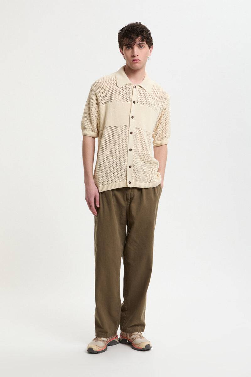 Short Sleeved Knit Polo Shirt