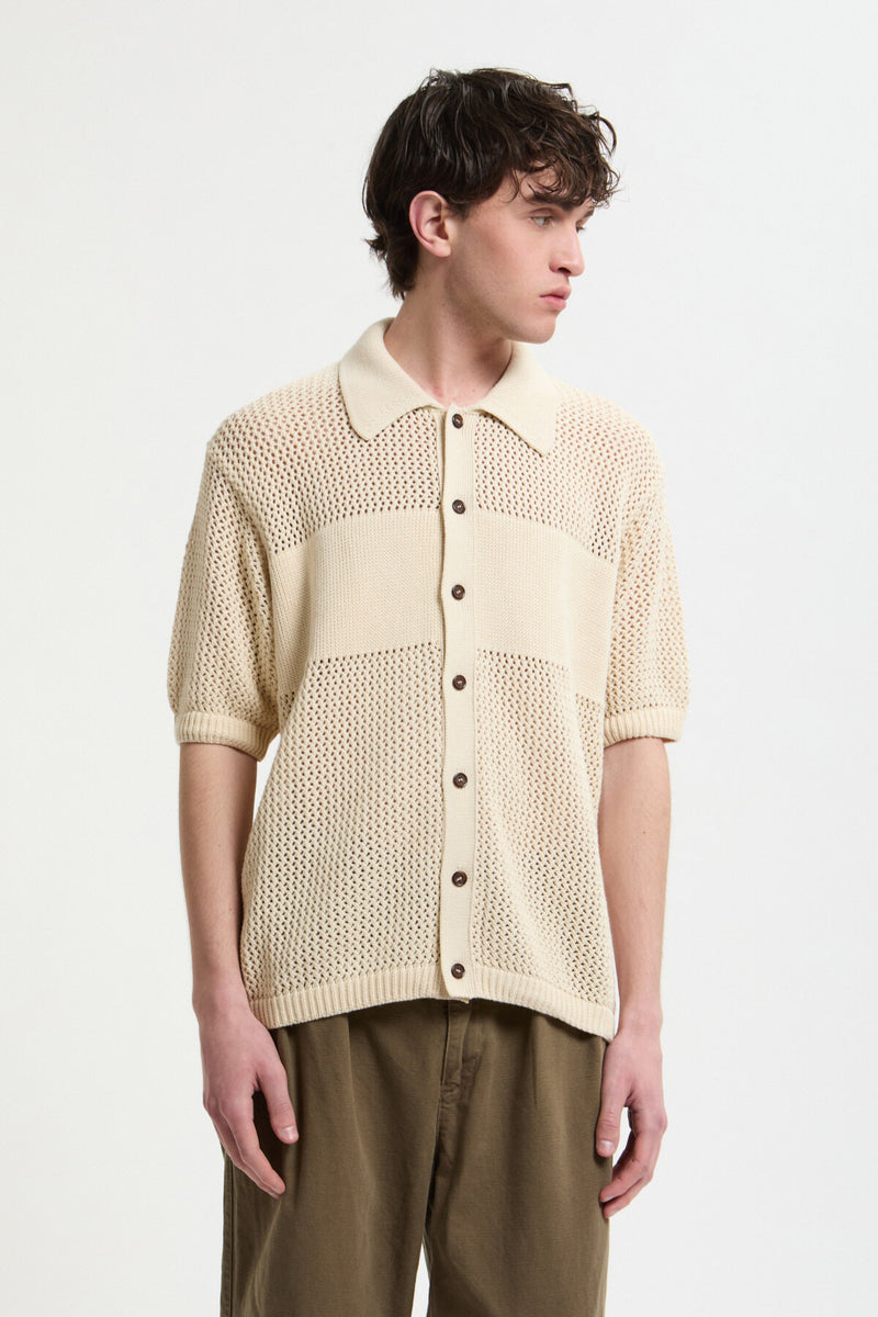 Short Sleeved Knit Polo Shirt