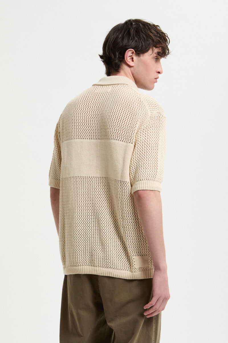 Short Sleeved Knit Polo Shirt