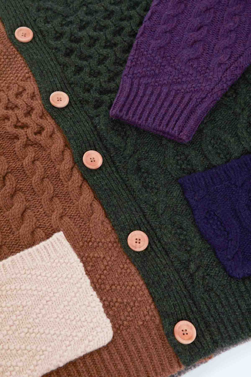 Cardigan Aran Patchwork