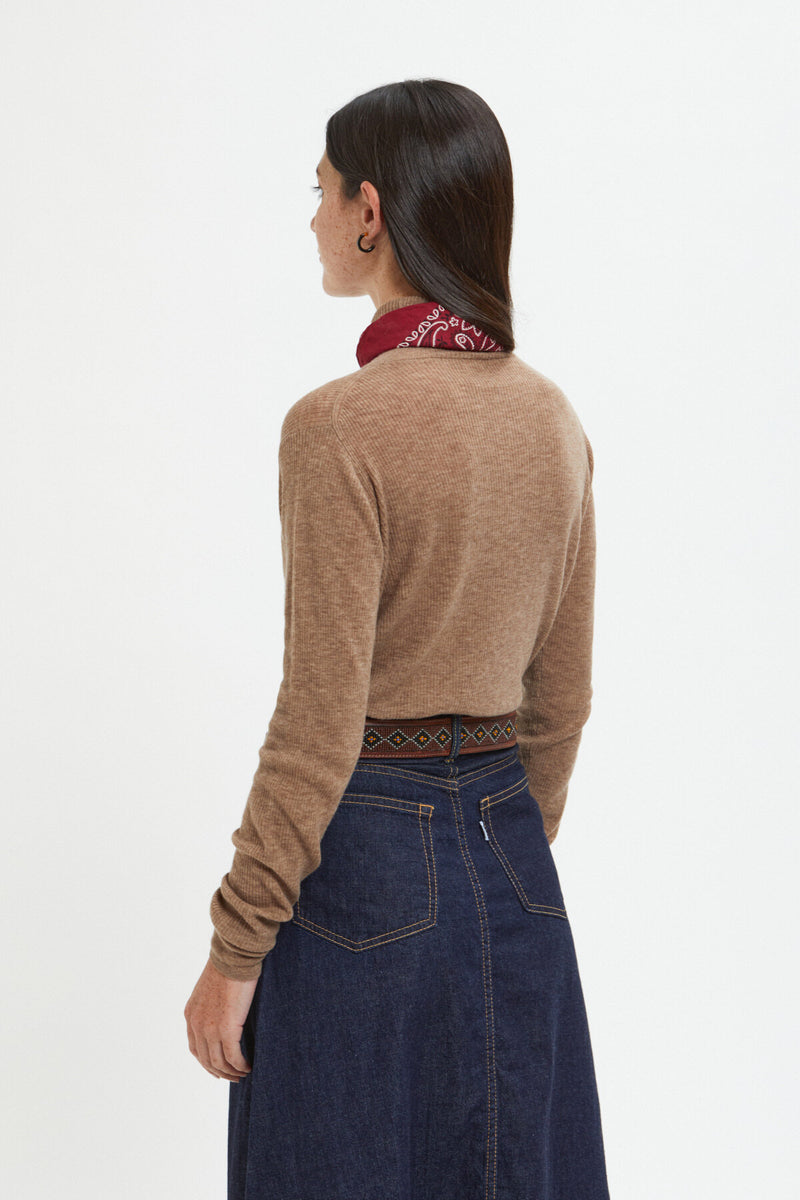 High Neck Rib Pullover