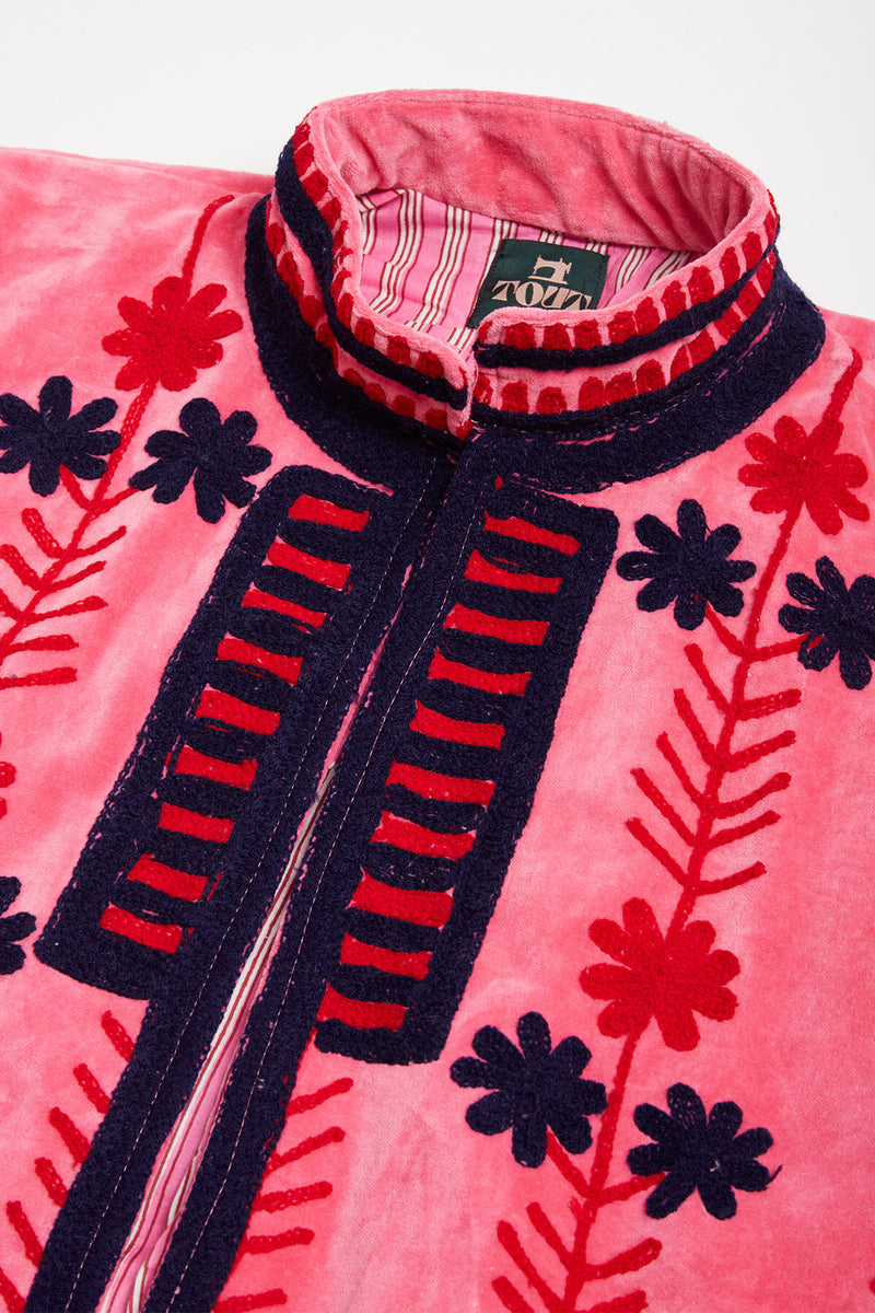 Long Velvet Embroidery Jacket
