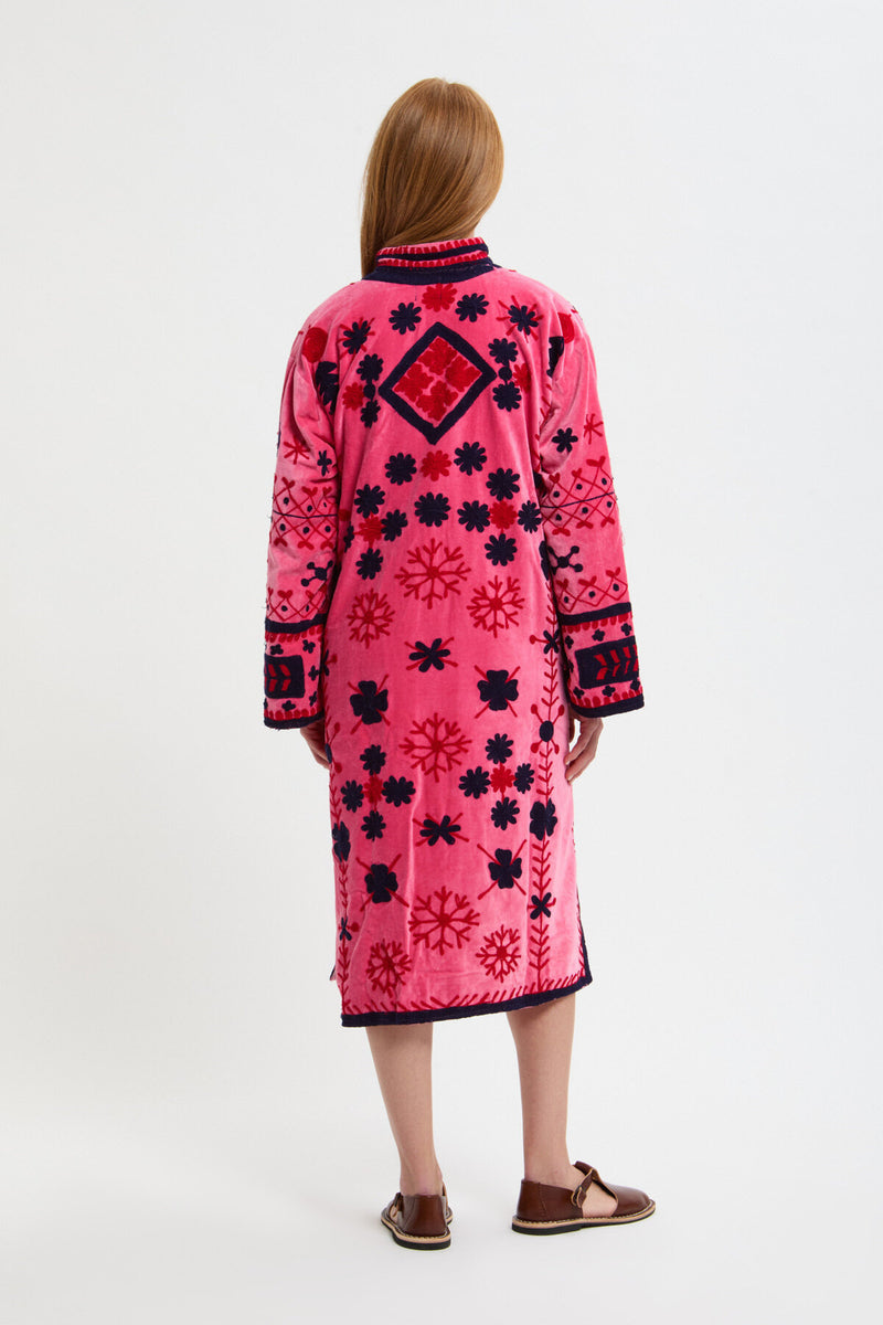 Long Velvet Embroidery Jacket