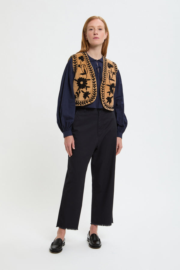Suzani Velvet Vest