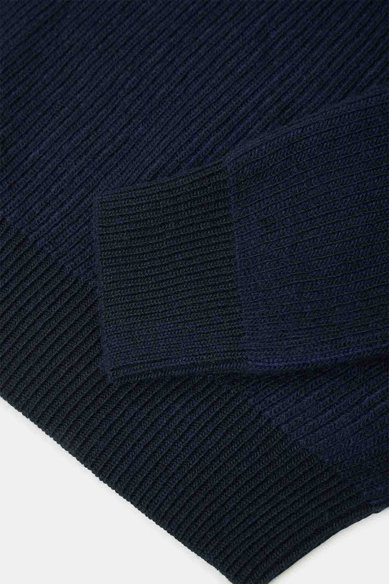 RIB-KNIT CREWNECK POCKET JUMPER