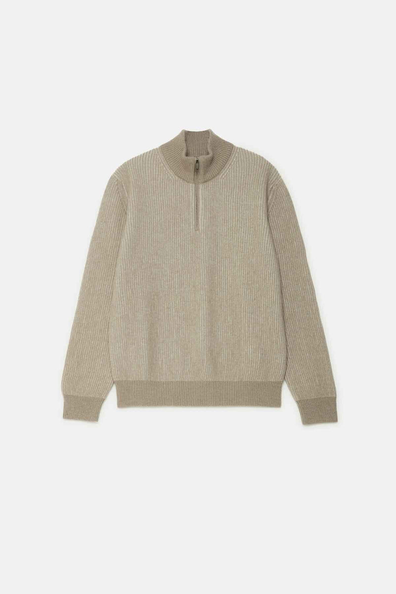 HALF-ZIP MOCK NECK JUMPER