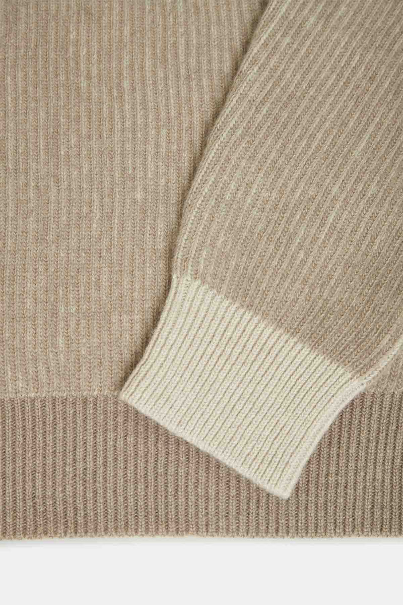 CREWNECK POCKET CONTRAST RIB JUMPER