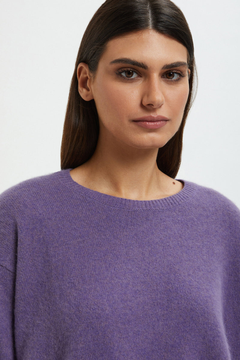 Long-sleeved crew-neck pullover