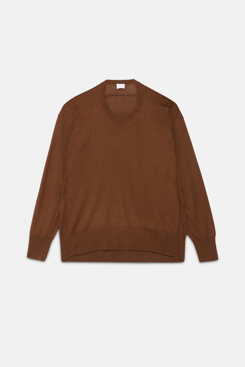 Long-sleeved crew-neck pullover