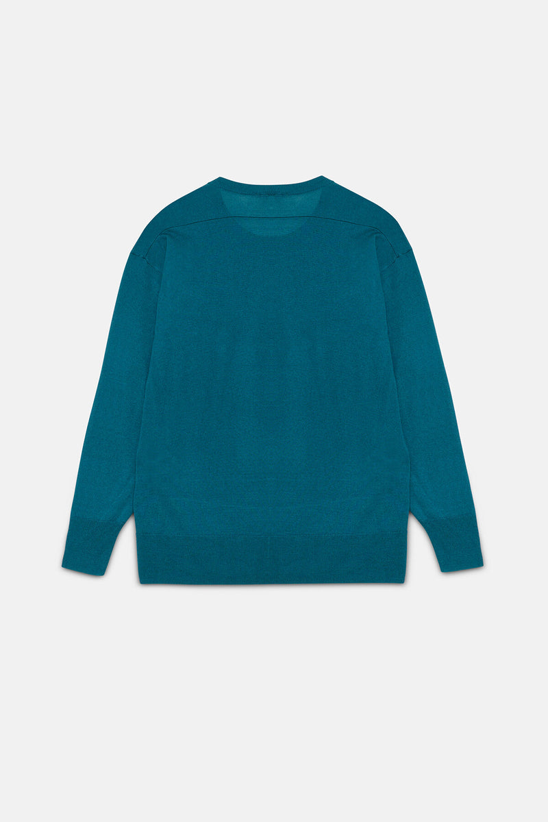 Long-sleeved crew-neck pullover