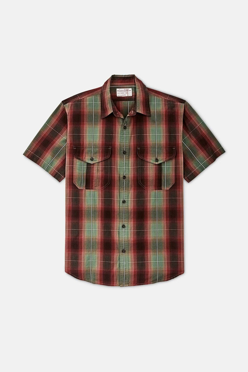 FILSON'S WASHED SHORT SLEEVE FEATHER CLOTH SHIRT