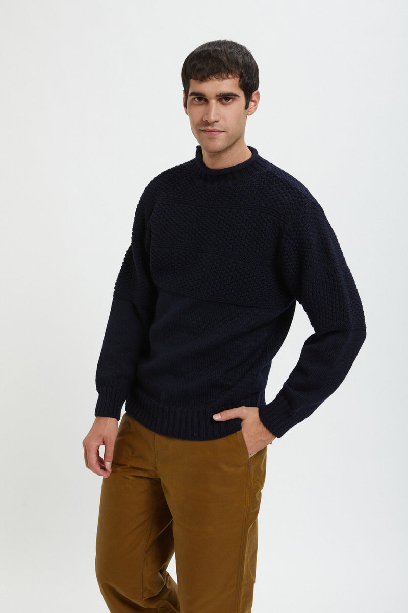 Wool Roll Neck Fisherman'S Sweater