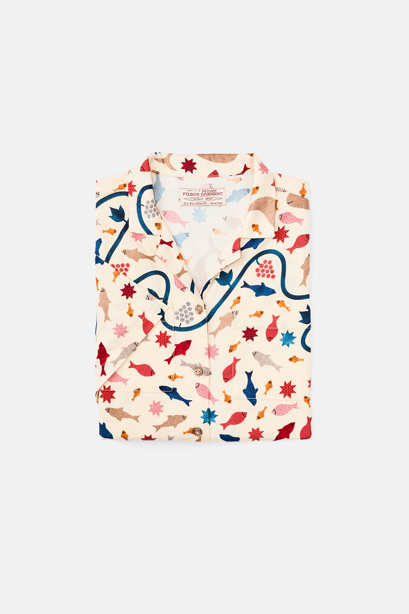 WOMEN’S SHORT SLEEVE TWILL CAMP SHIRT