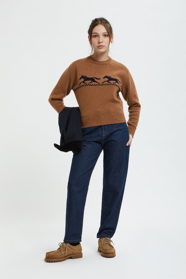 WOMEN'S WOOL CREWNECK SWEATER