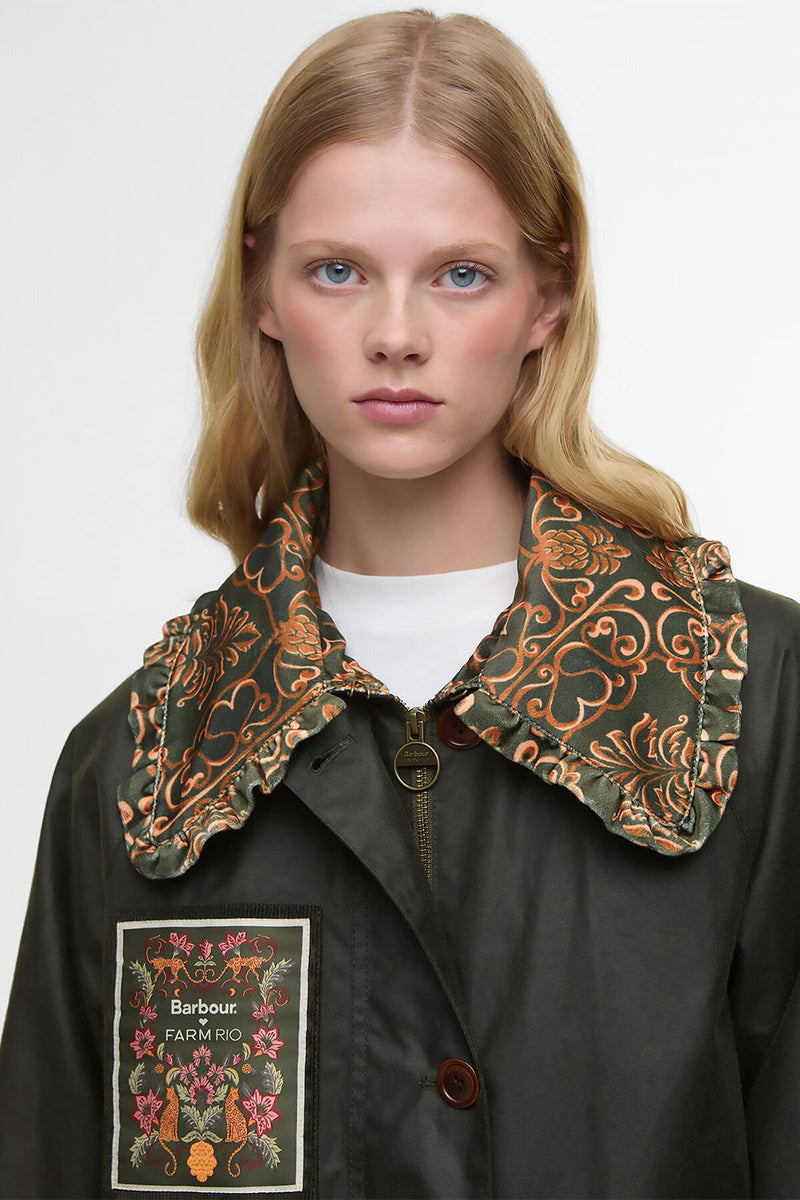 Barbour x FARM Rio Maria-Clara Waxed Jacket