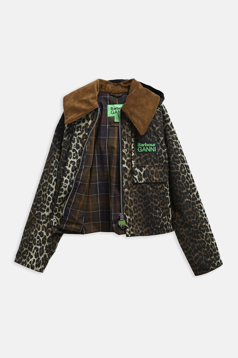 Barbour x GANNI Leopard Print Waxed Anorak