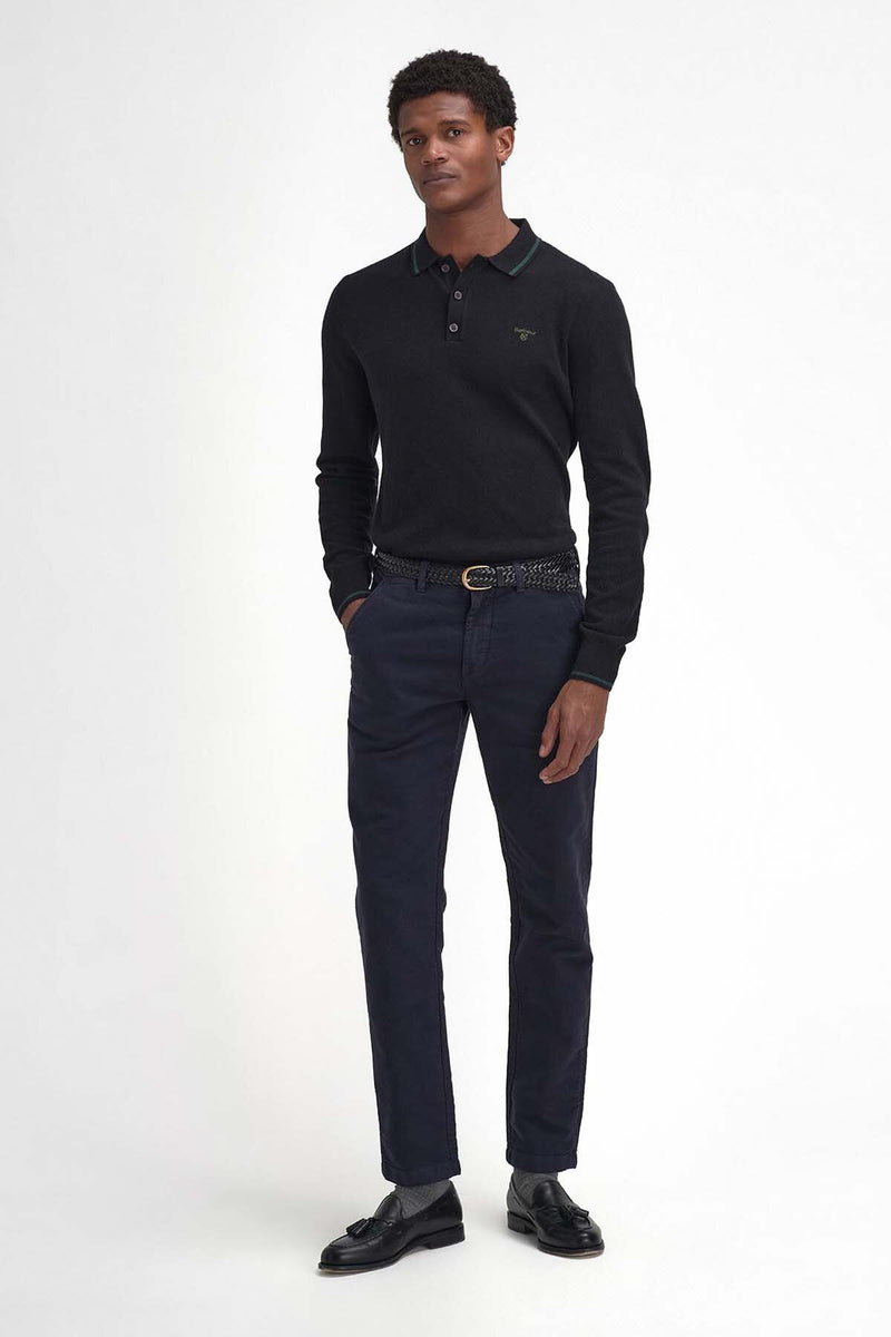 Nocton Knitted Long-Sleeved Polo Shirt