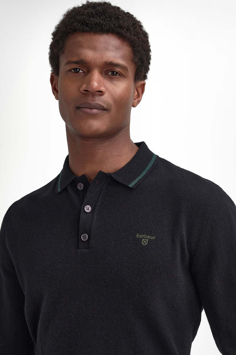 Nocton Knitted Long-Sleeved Polo Shirt