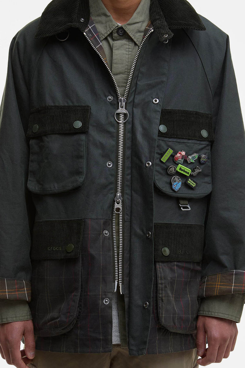 Barbour x Crocs Oversized Bedale Waxed Jacket