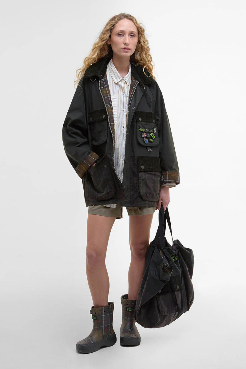 Barbour x Crocs Oversized Bedale Waxed Jacket