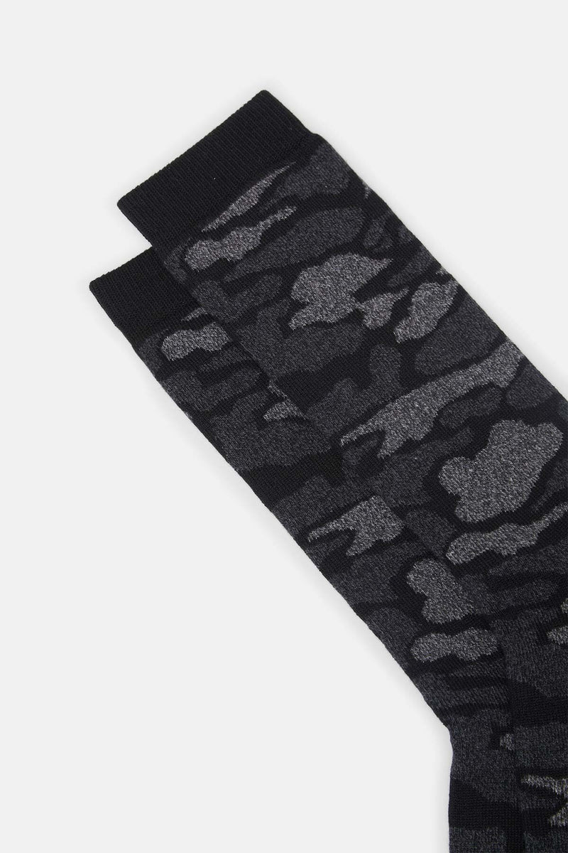 Pile camo crew socks