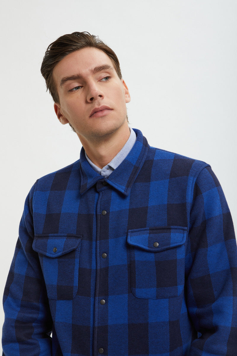 Checked Overshirt in Micro-fleece