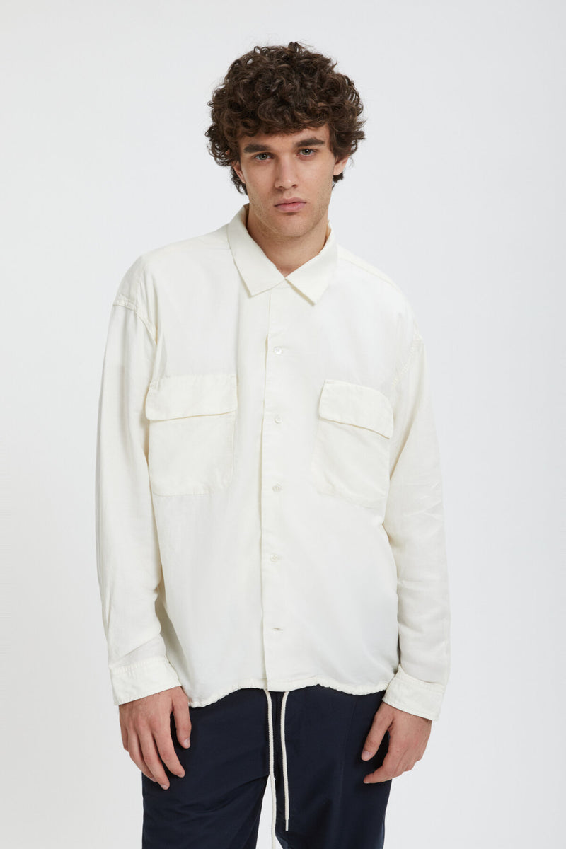 Open Collar Cupra Hemp Shirt