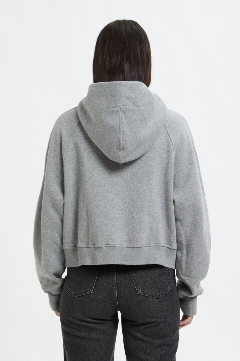 Cropped cotton hoodie