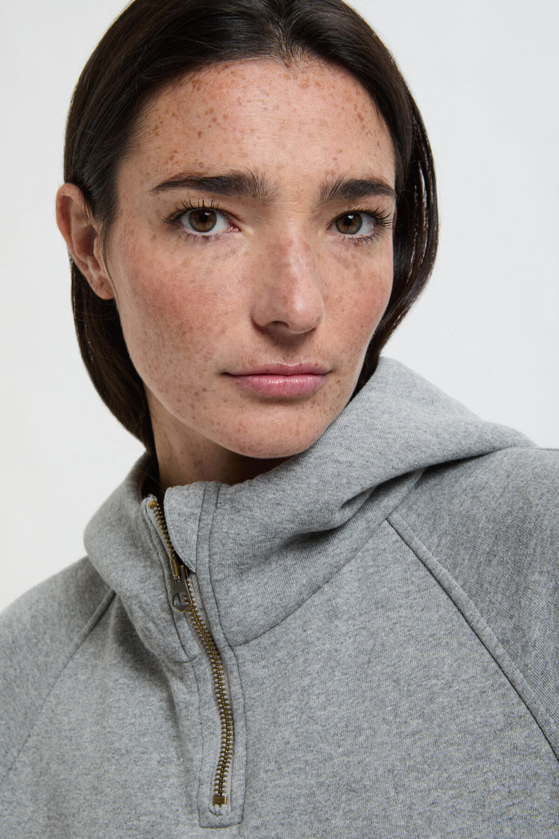 Cropped cotton hoodie