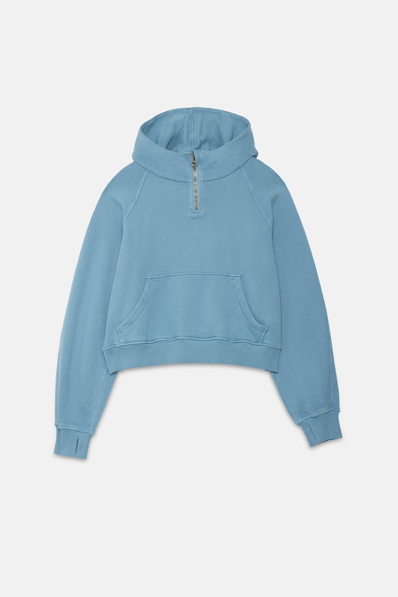 Cropped cotton hoodie