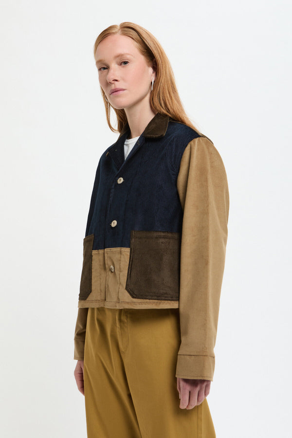 Velvet Patchwork Overshirt