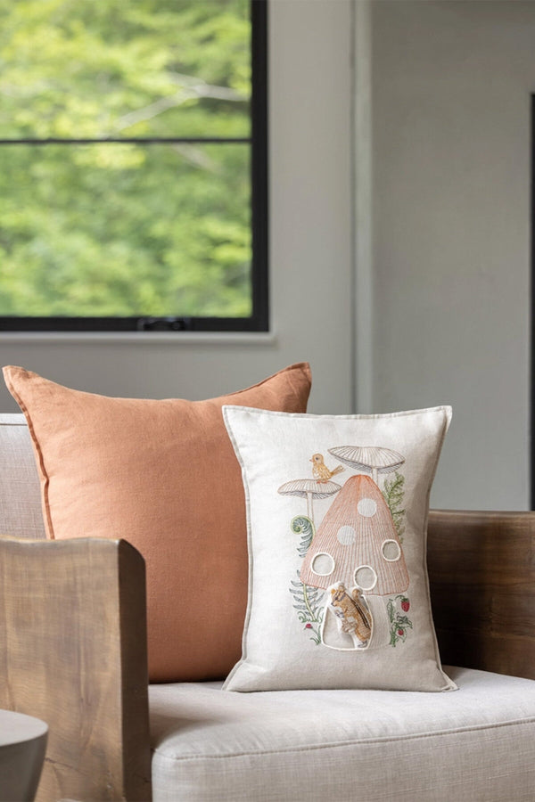 Mushroom House Pocket Pillow