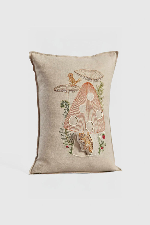 Mushroom House Pocket Pillow
