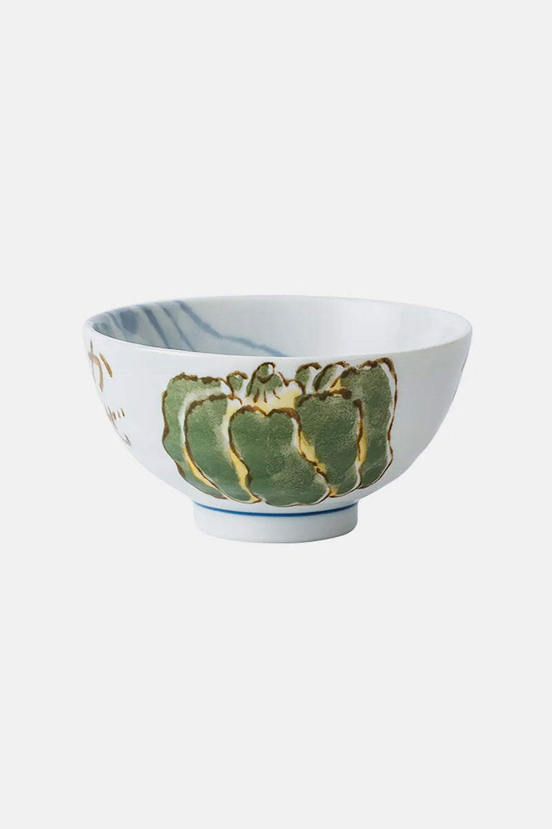 Rice bowl with vegetable design Type A