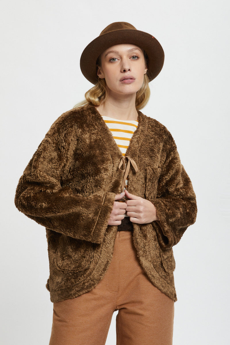 Cutaway eco-fur Jacket