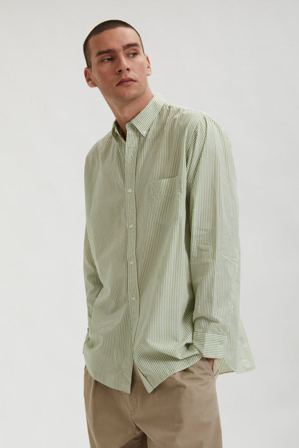 Cotton silk stripe shirt