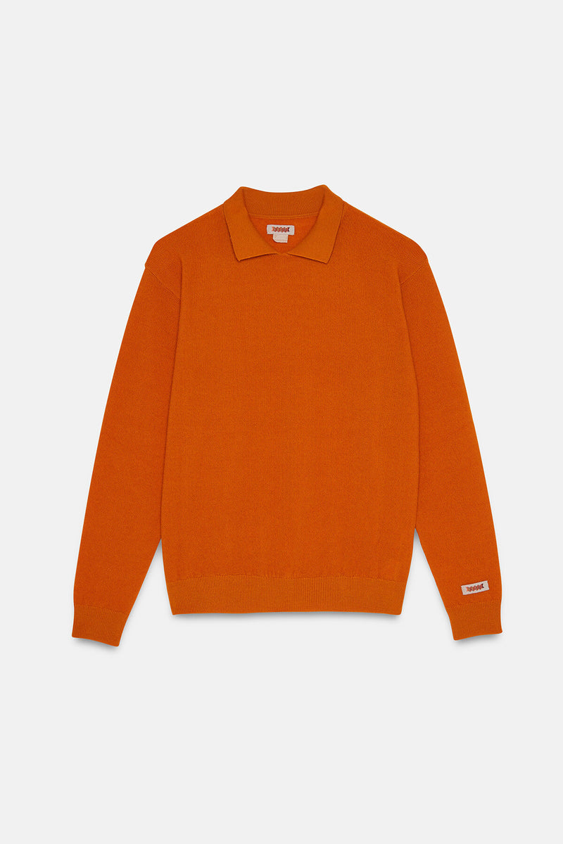 Rice Stitch Long Sleeve Polo