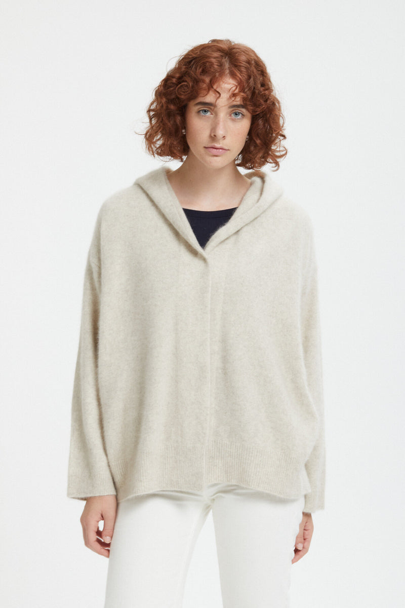 Wool Hooded Cardigan