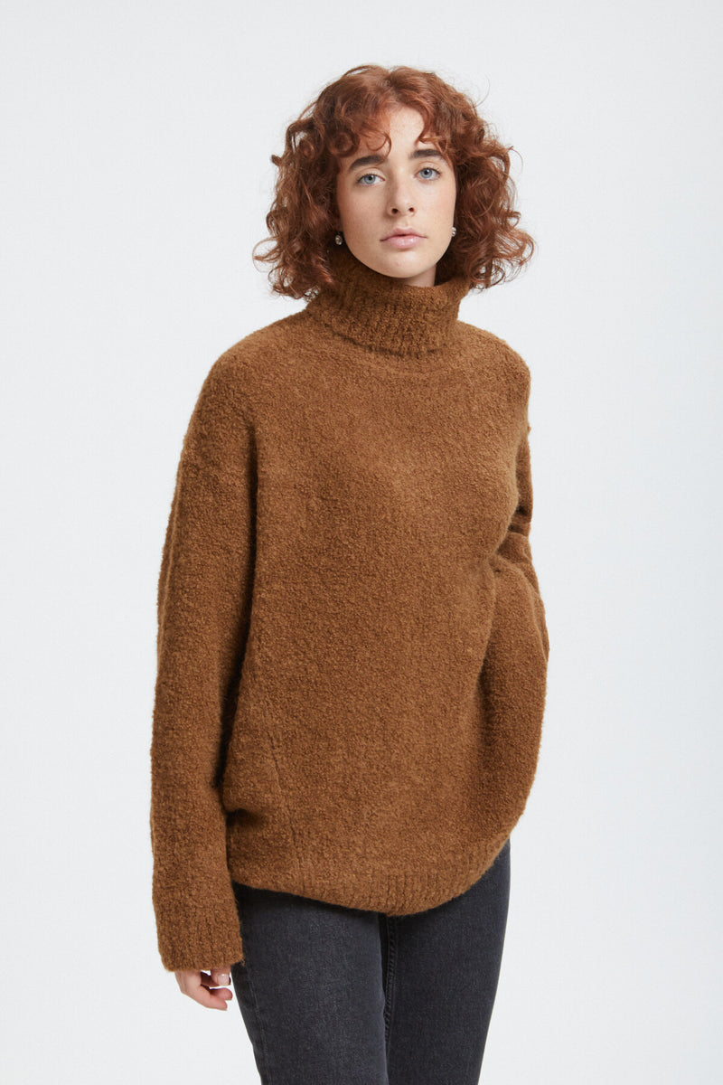 Alpaca-blend high neck jumper