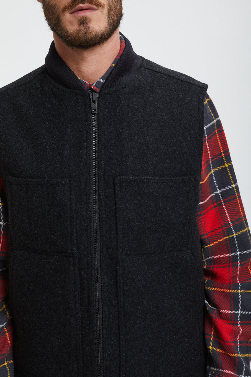 LINED MACKINAW WOOL WORK VEST