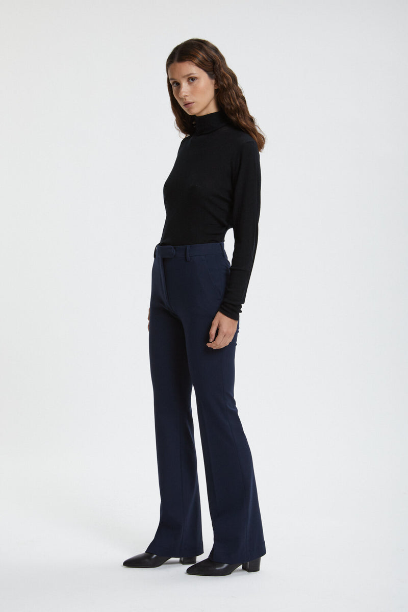 High rise flare trousers