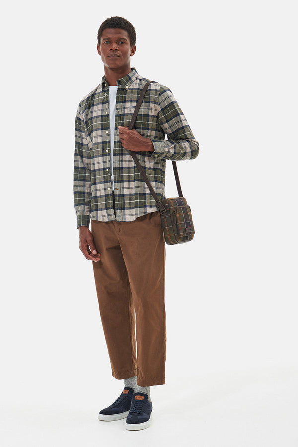 Tartan & Leather Cross Body Bag