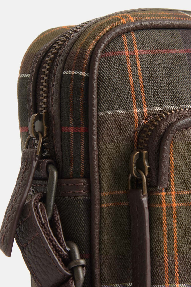 Tartan & Leather Cross Body Bag