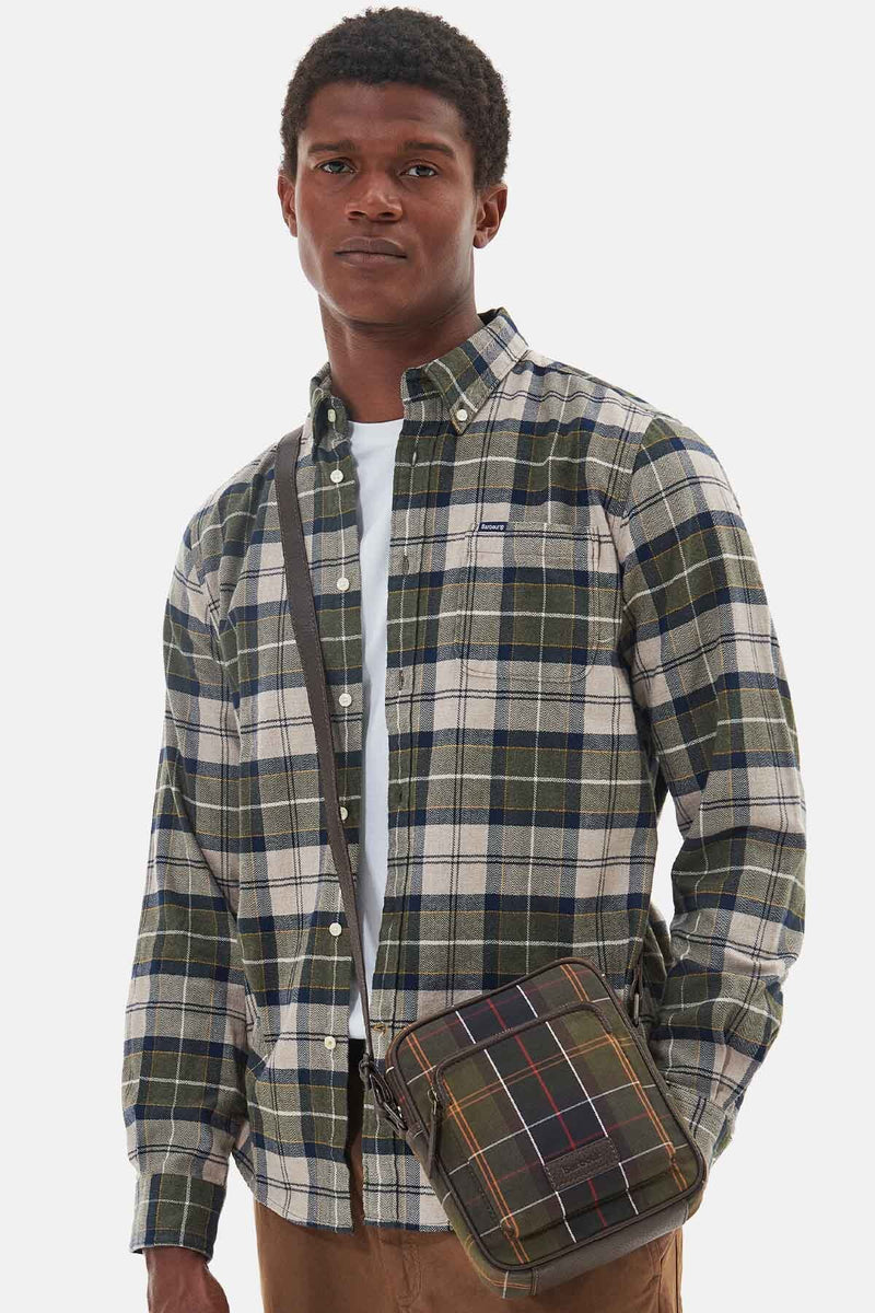 Tartan & Leather Cross Body Bag